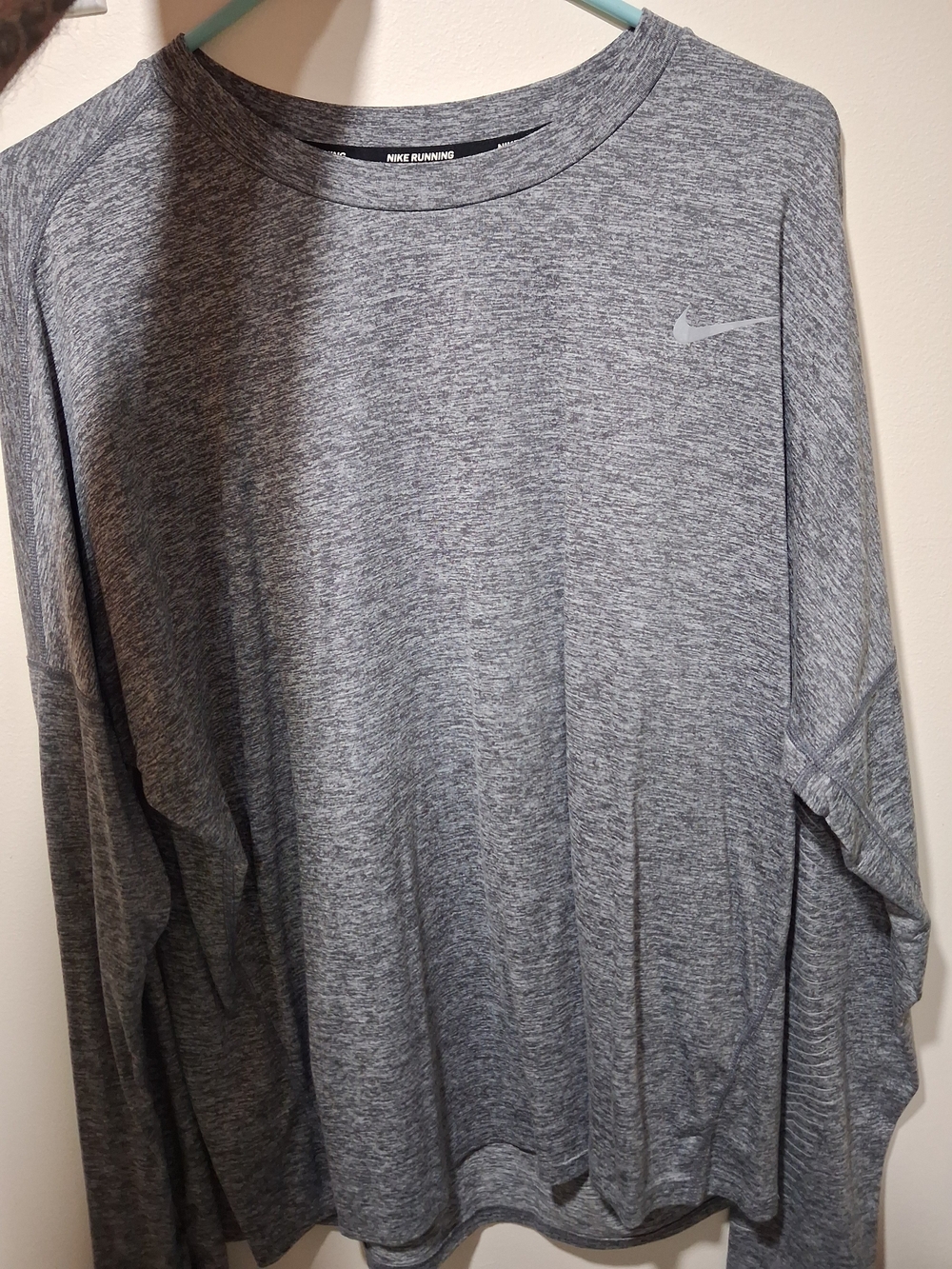 Nike Gray Heather Long Sleeve Running Top